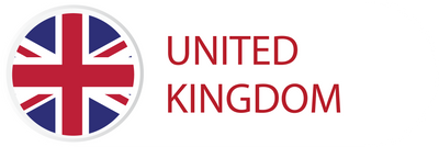 UK flag in button with word of UK.